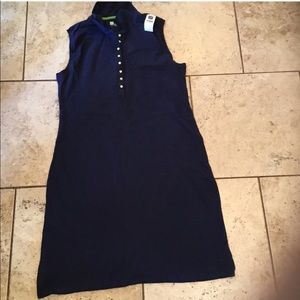 Navy polo-style dress
